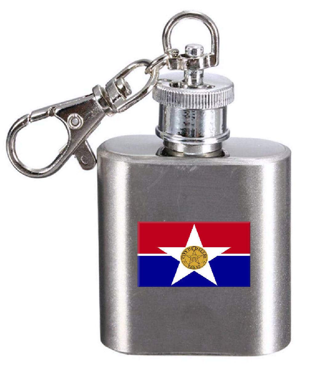 Flasque porte-clés américain Dallas gravé pour idée cadeau homme