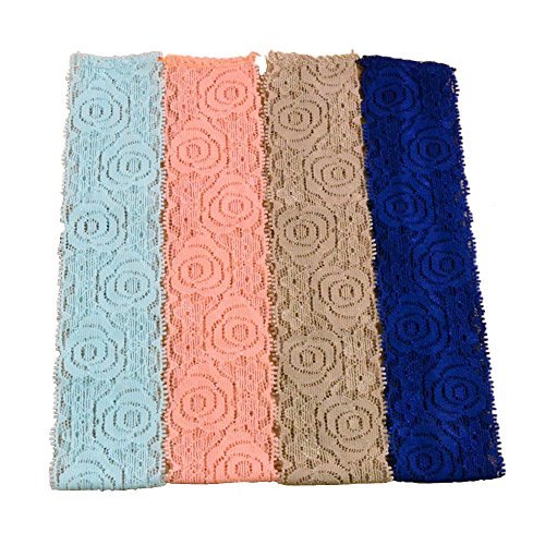 BERON Pack of 16 Baby Girl Lace Interchangeable Headbands Elastic Hair Ties AID029