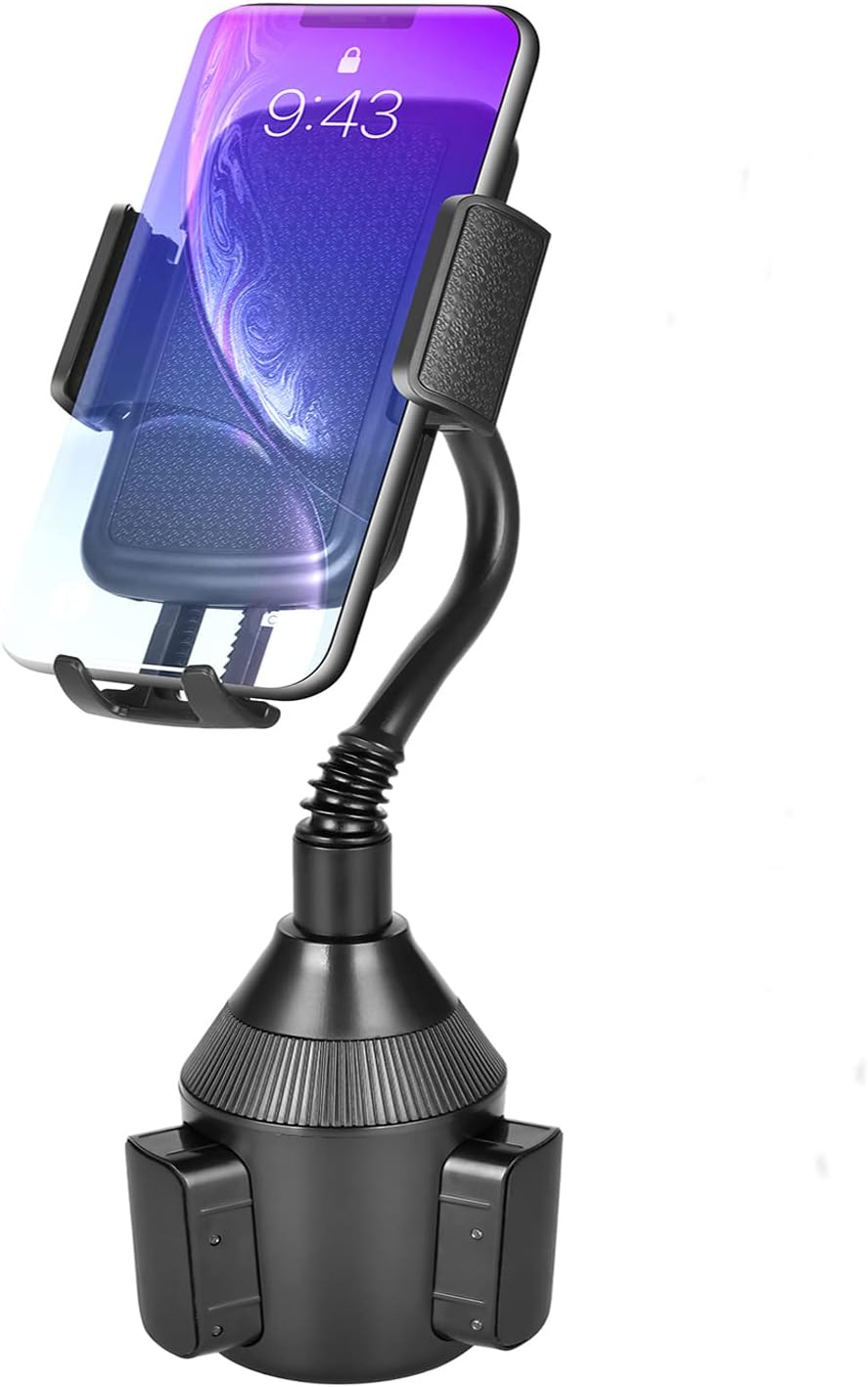 LEXSO Cup Holder Phone Mount Universal Adjustable Car Phone Holder Mount,Automobile Gooseneck Cup Holder Cradle Car Phone Mount for iPhone 12 Pro/11/Xs/Max/X/XR/8/7 Samsung Galaxy S20/S10/S9-Upgraded