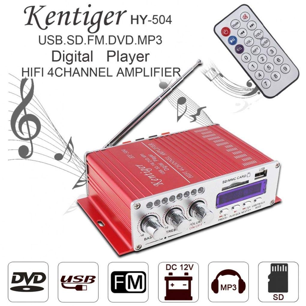DollaTek Kentiger HY-504 Amplificateur numérique Haute Puissance Audio Lecteur 4CH 160W Hi-FI MP3