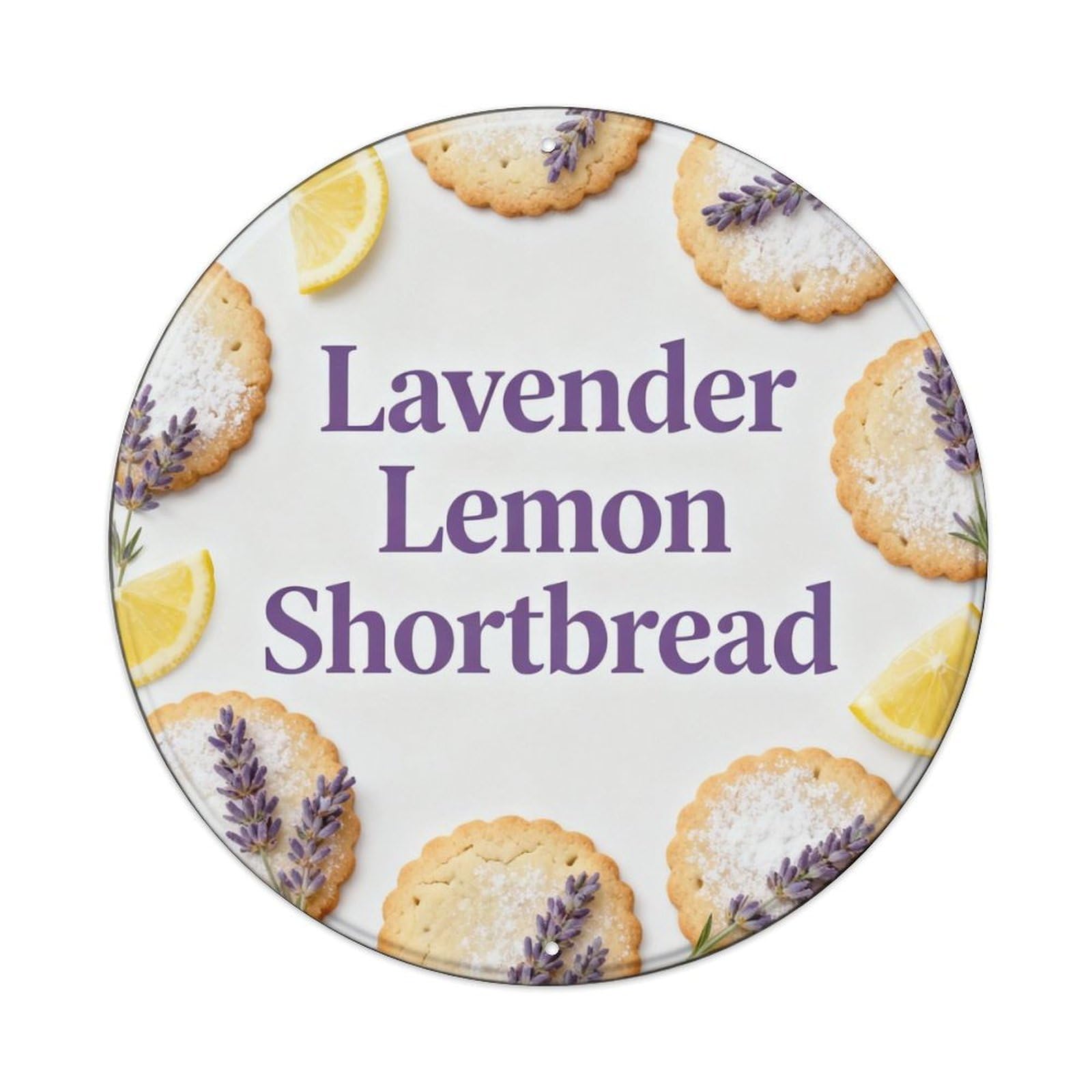 Lavender Lemon Shortbread Metal Tin Sign Plaque