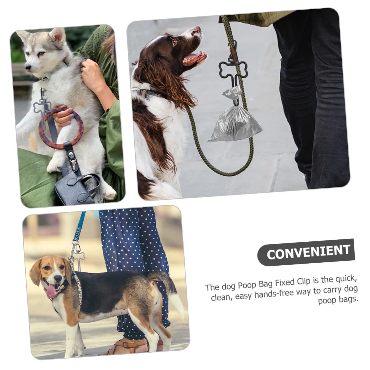 BESPORTBLE 40 Piezas Clip para bolsa de caca de perro dispensador de bolsas para perros Dispensador de bolsas para caca de perro rugerizado Accesorio para recoger excrementos AbS