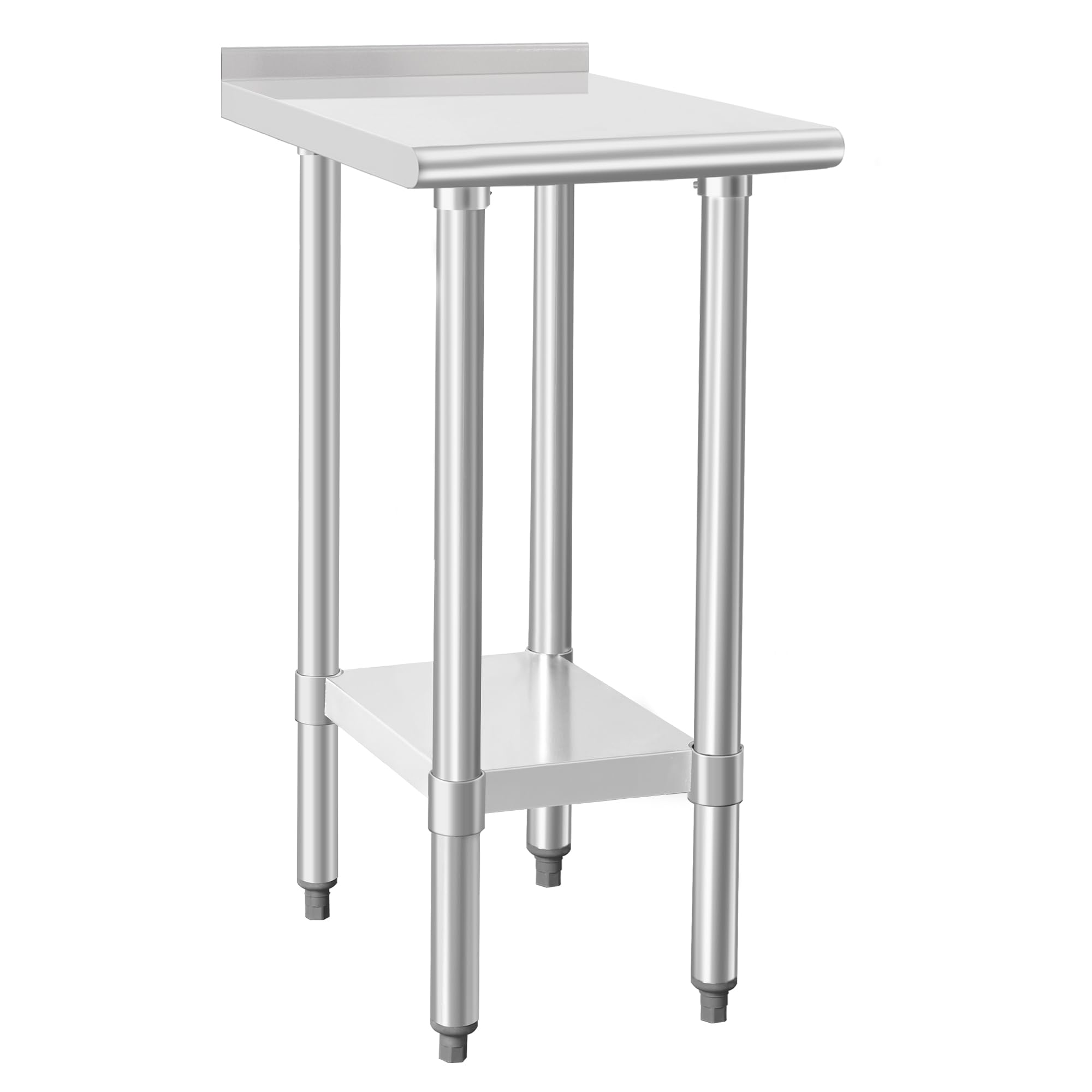 HARDURA Stainless Steel Commercial Work Table 24×15 Inches 2" Backsplash