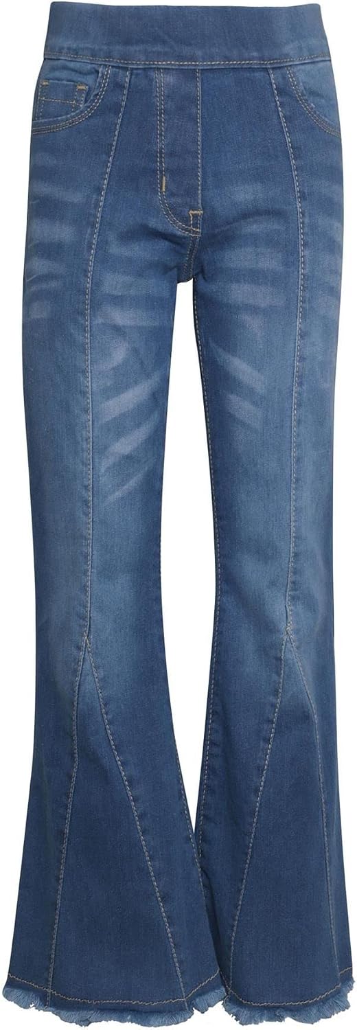A2Z 4 Kids Girls Comfort Denim Jeans Stretchy Pants Dark Blue Flared Bell Bottom Jeggings Pants Fashion Jeans Age 5-14 Years