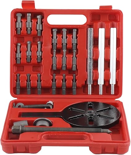 Juego de extractor de rodamientos 21 en 1, extractor de cojinetes de desmontaje de agujeros internos, juego de extractor de tres mandíbulas con caja