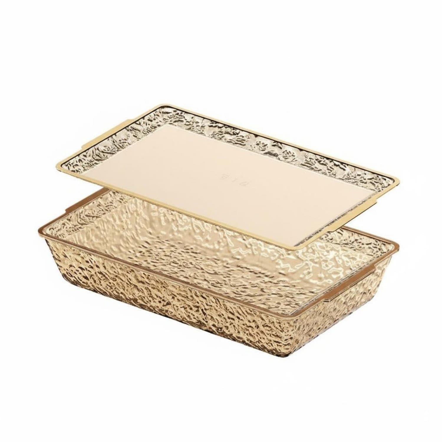 Easy to Clean Ice Chilled Serving Tray with Lid Shatter-Resistant Rectangular Food Chiller Platter Elegant Design Covered Sushi Display Dish for Party Hosts, Caterers, Parties, Buffet, Re-image-27