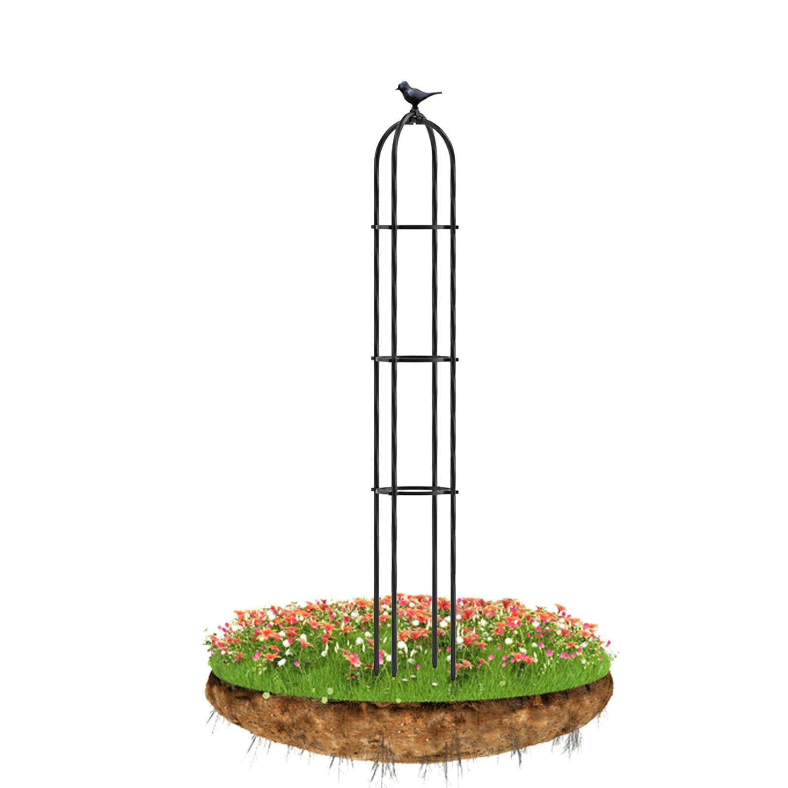 Traliccio per Piante da Giardino Obelisco Metallo per Piante Rampicanti 21x120cm 25x160cm 31x120cm 35x180cm Colonna di Rose Grigliato per Piante Rampicanti, Ortaggi e Fiori (Color : Black, Size : 25