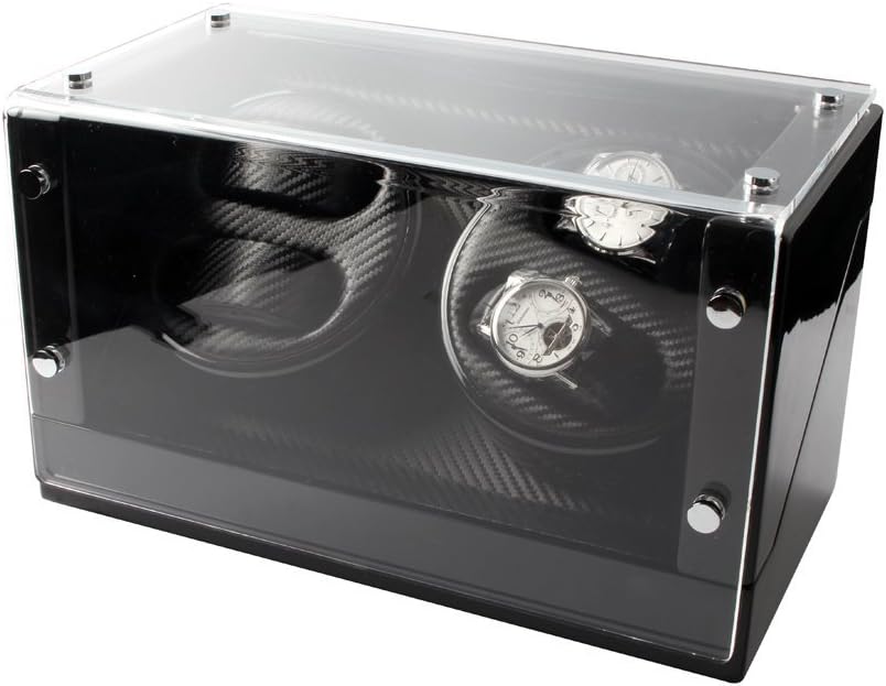 4+0 Black Solid Wood with Paino Finish Automatic Watch Winder with Japan made Mabuchi Motor