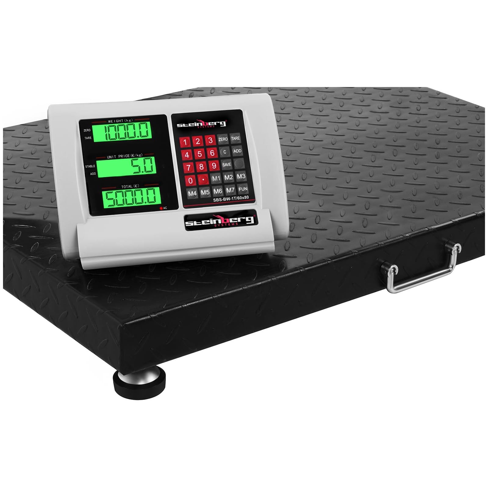 Steinberg Systems - Bilancia da pavimento SBS-BW-1T - 1000 kg campo di misura / 200 g precisione -display radiocomandato