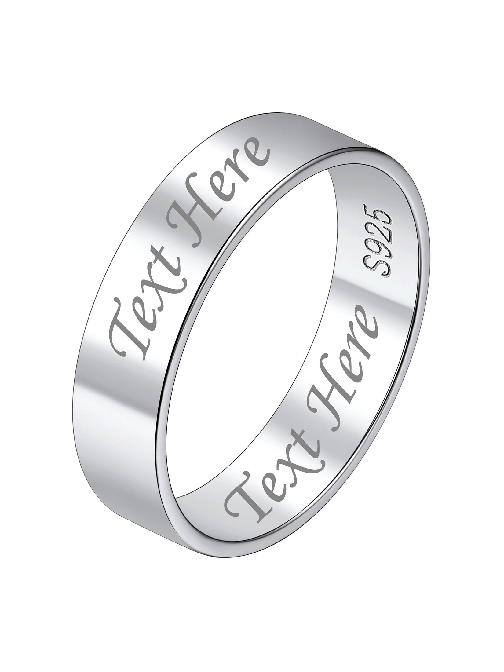 Suplight Anello Donna e Uomo in Argento Sterling 925 3/5mm Anello Semplice Personalizzabile Incisione Anello Matrimonio Anello Fidanzamento Coppia Misura 7-27 Confezione Regalo