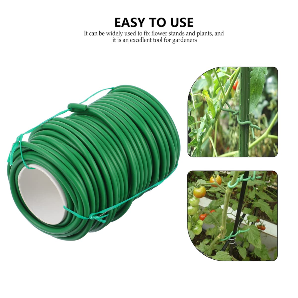 2 Rollen Flexible Gartenpflanzenbinder aus TPR und Eisen Vielseitig Einsetzbar zur Befestigung von Sträuchern und Pflanzen im Grünen Garten