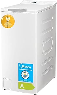Midea Lavadora Carga Superior 6kg de 1200 RPM - Lavadoras con 15 programas y diseño ultra slim - Maquina de lavar ropa de libre instalación con Función de vapor, Lavado Rapido y Modo ECO