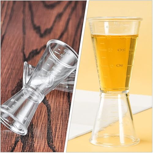 Miniatura 2 de Jigger de cóctel, 5 piezas, Jigger de bartend, doble jigger de plástico transparente, vasos de medición de licor, taza de medición de doble cabeza,