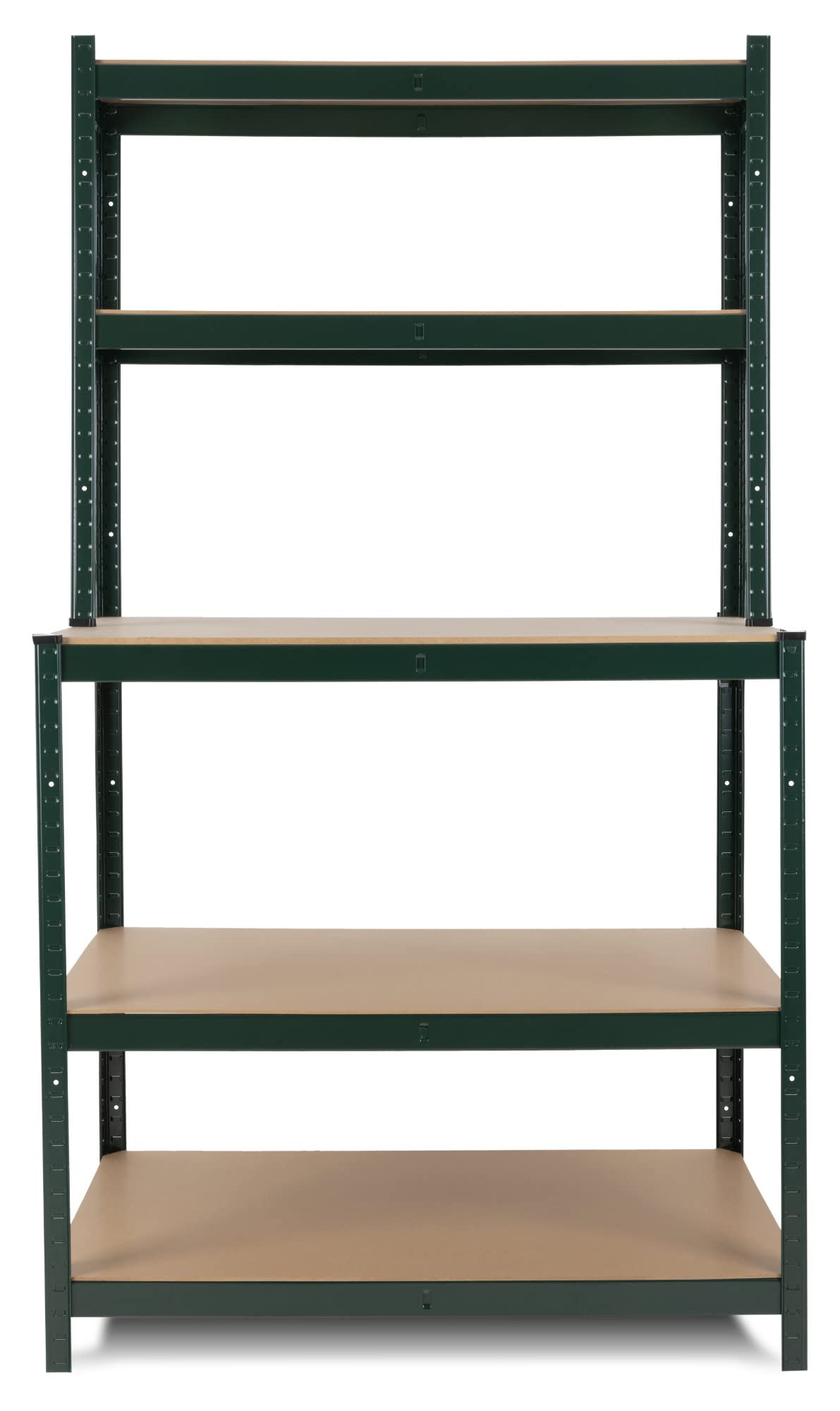 Stagecaptain Estantería de Banco de Trabajo WBR-175 GR con estantes | Estantería robusta de montaje por encaje para taller, almacén, sótano y despensa, Estructura metálica pintada