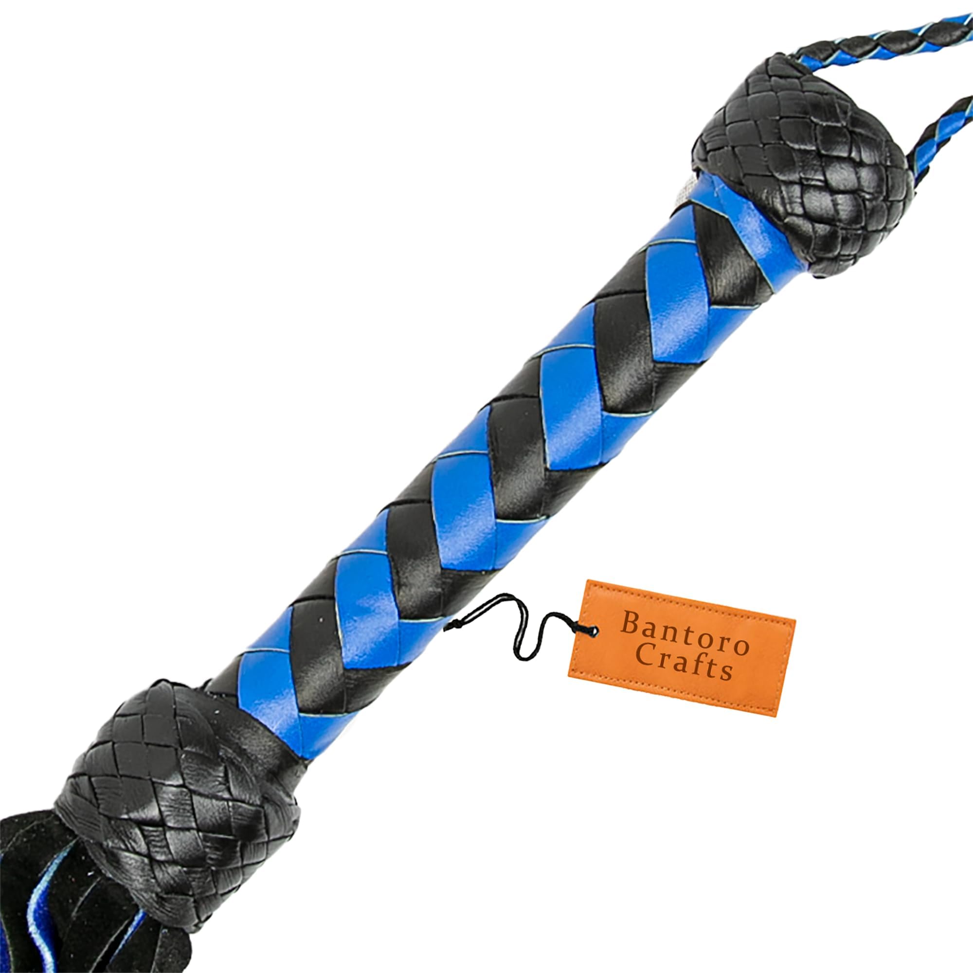 Thuddy en Cuir Bleu et Noir de qualité supérieure - 30 Chutes pour Le Bondage BDSM et Le Jeu d'impact érotique