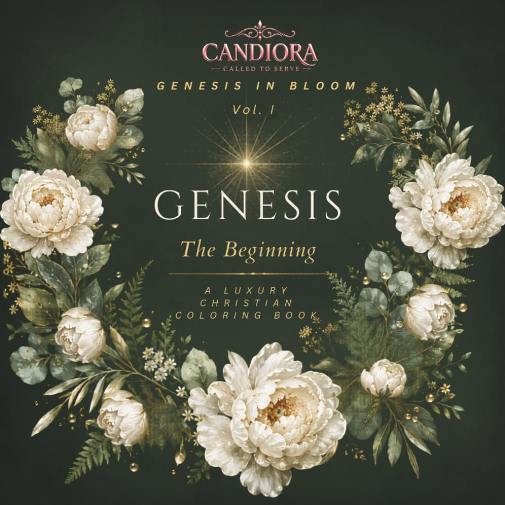 Genesis in Bloom: The Beginning: A Luxury Christian Coloring Book for Women — Faith, Florals & the Wonder of Creation | Bible Verse Coloring | Stress Relief Scripture Art | Premium Adult Coloring Gift