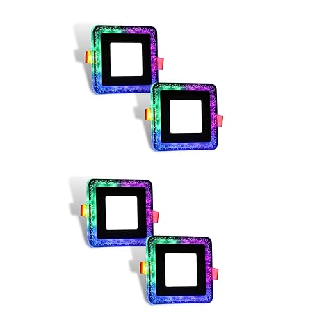 DMak Jelly Type Decorative Square Panel LED Light (6 W, PGB) - Pack of 4