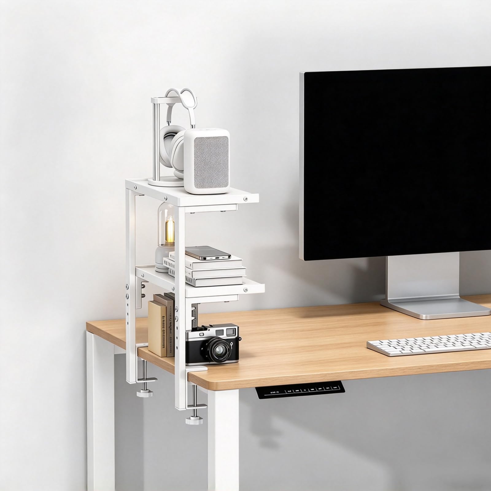 Spacrea 2 Tier Desk Shelf - Clamp On Storage -7