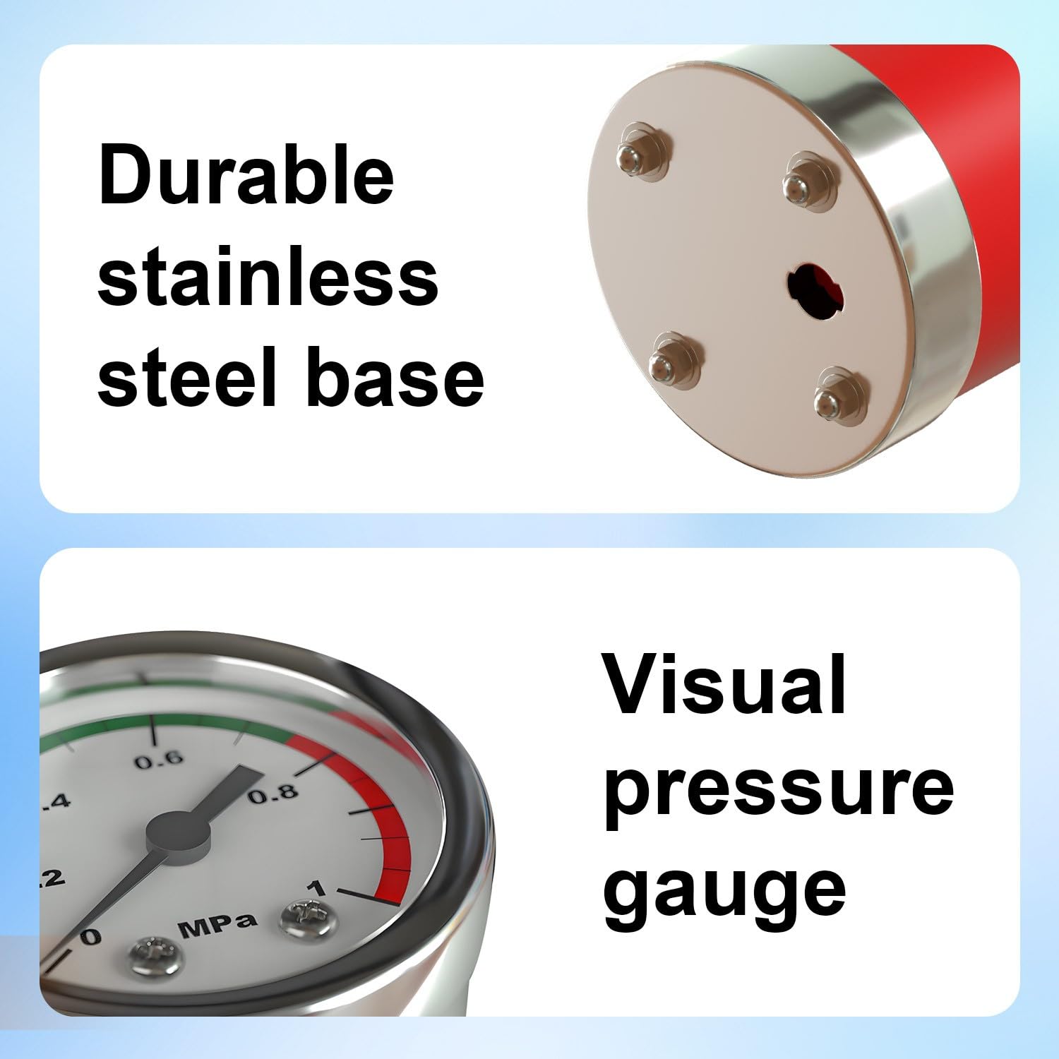 Pompa Stura scarichi a Pressione Stantuffo per WC Sturalavandini a Pressione Sturatubi ad Aria Compressa 4 in 1 Stura WC con 4 Teste Sostituibili, Barometro, per Disintasare WC