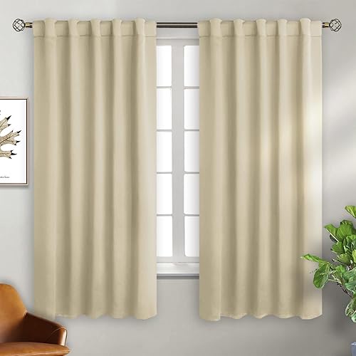 Miniatura 1 de BGment - Cortinas que bloquean la luz con bolsillo para cortinero y pestaña trasera, para dormitorio, cortinas de oscurecimiento térmicas para sala