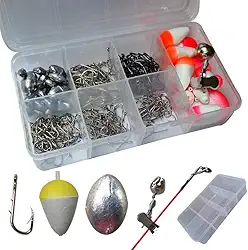 Kit Anzol de Pesca Estojo com Chumbada Boias Guizo 286 Unidades