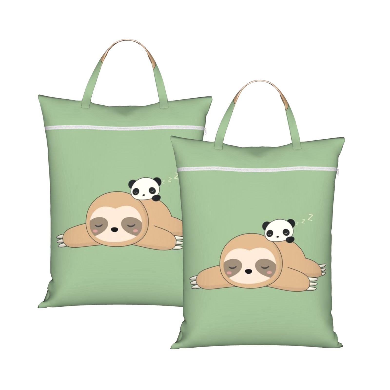 YFSGDLBN Cute Panda and Sloth printed Travel dirty laundry bag clothes pack Storage Basket Bag