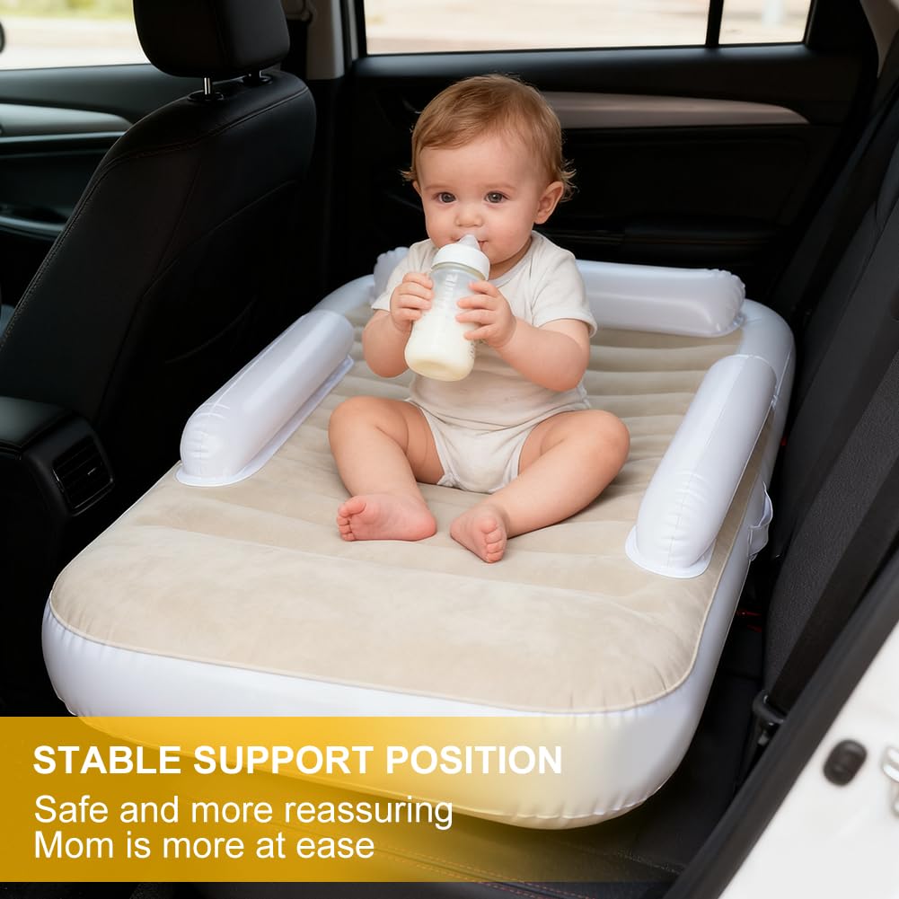 Cama Inflable para avión para niños pequeños, Almohadilla Extensible para sillas de avión portátiles para bebés, Cama de Viaje para niños pequeños, Silla de Seguridad Inflable para Coche para niños