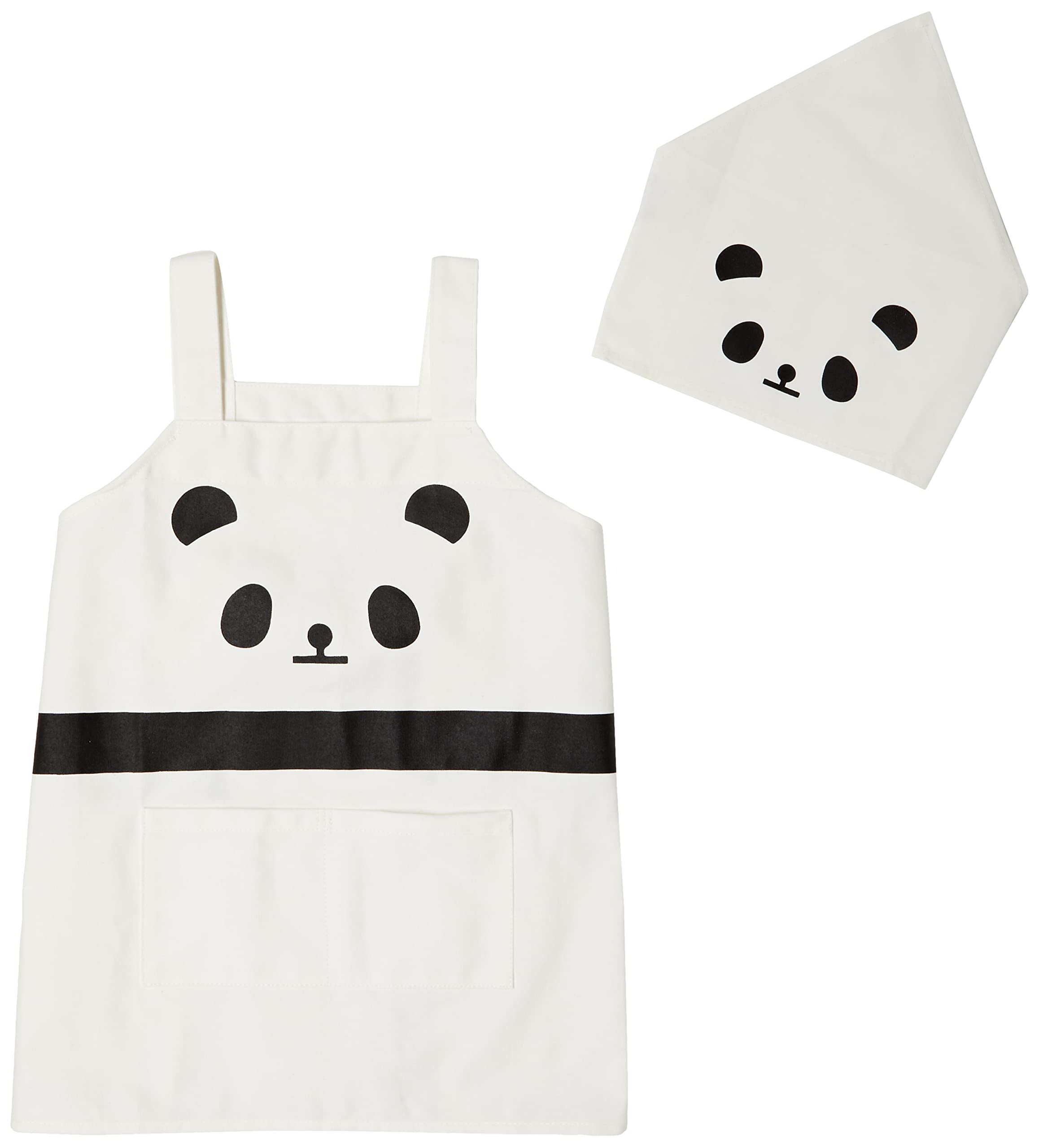 Amazon｜ツイン キャンバスパンダ エプロン 三角巾 セット 子供用 A