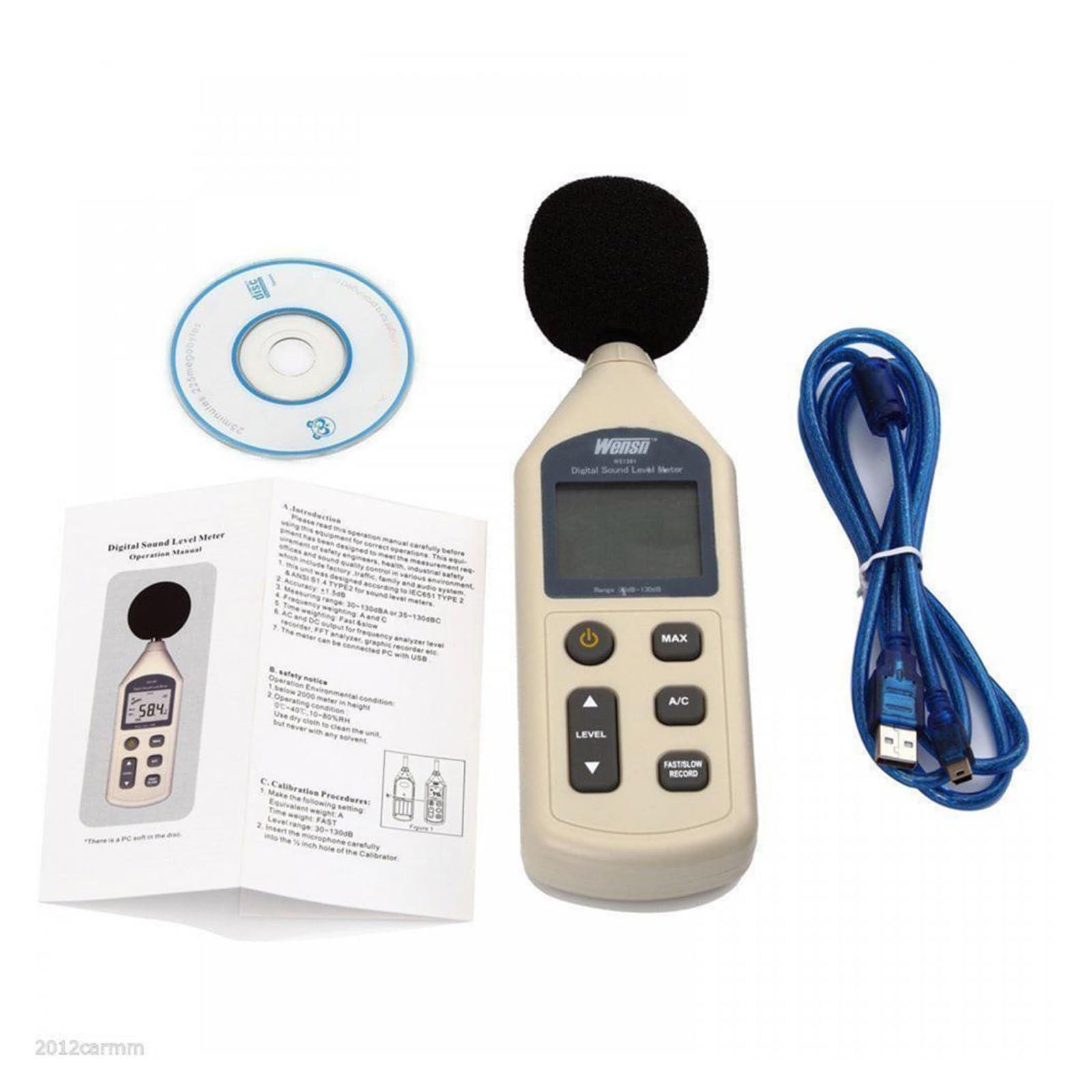 Fonometro, Misuratore di rumore digitale del livello sonoro Tester di pressione Misurazione 30~130 dB Strumento diagnostico for registratore di misurazione del rumore Decibel