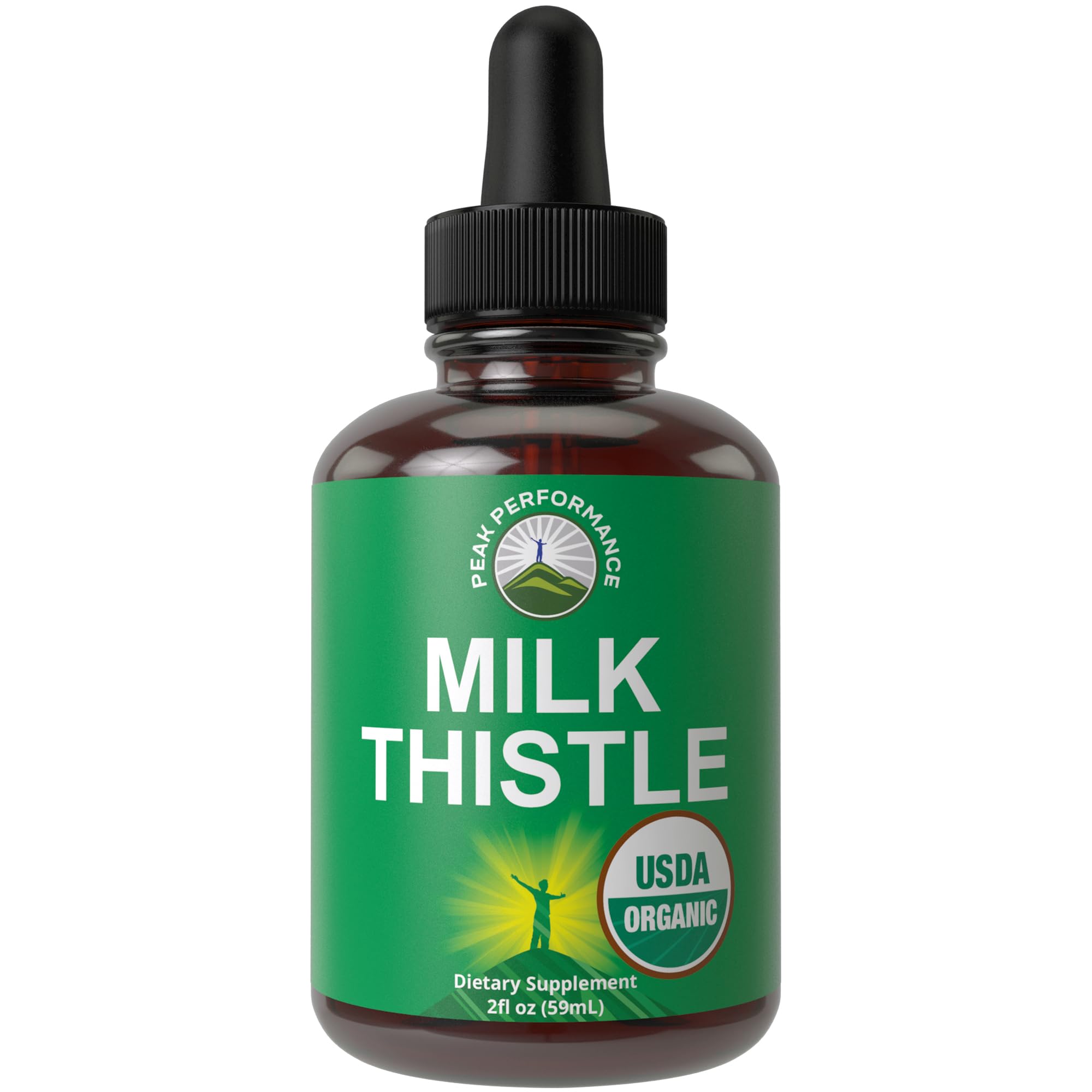 USDA Organic Milk Thistle Extract Vegan Liquid Drops Liver Detox Supplement