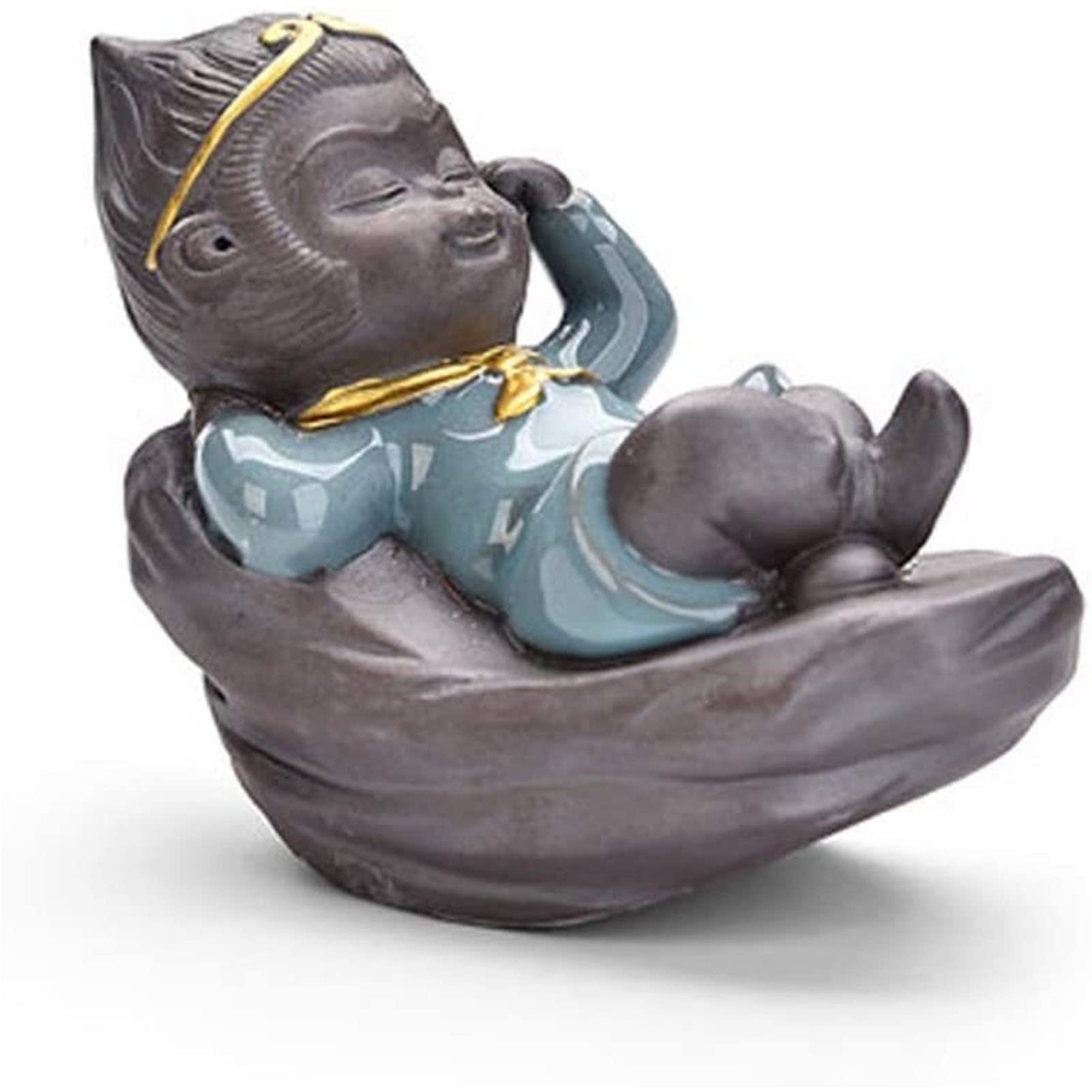 Chinese Purple Clay/Zisha Tea Pet Qi Tian Da Sheng Wukong Monkey Statues,Kungfu Tea Tray Accessories Decoration,for Home and Office Handmade Best Gift