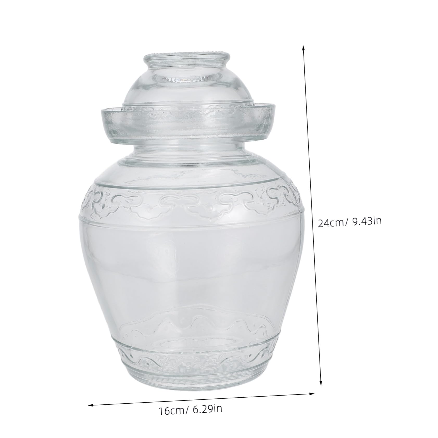 Tarro de Cristal Transparente para Cocina con Tapa Hermética, Diseño Moderno y Superficie Lisa, Adecuado para Fermentación de Pepinillos y Almacenamiento de Alimentos