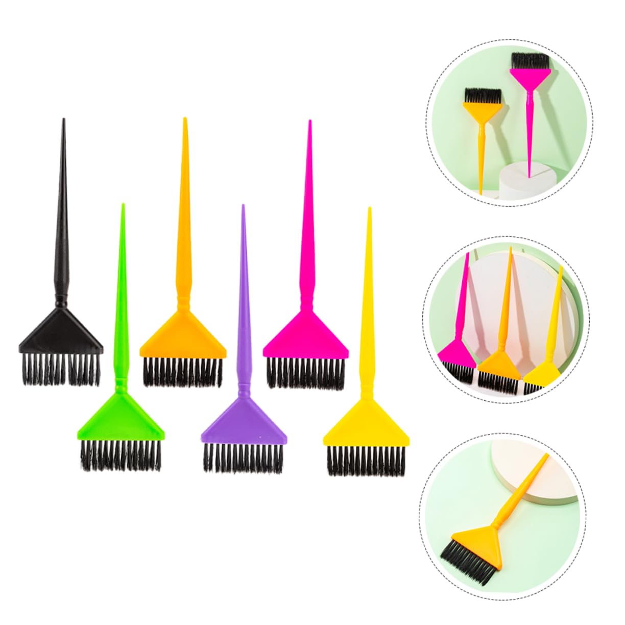 IWOWHERO 6Pcs Hair Dye Tools Hair Tinting Brushes for Salon Home Use Durable Easy Application Highlighting Coloring