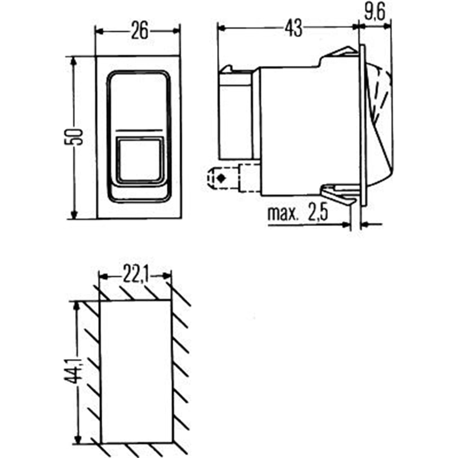 HELLA 6FH 004 570-501 Interruttore / Comando / Innesto