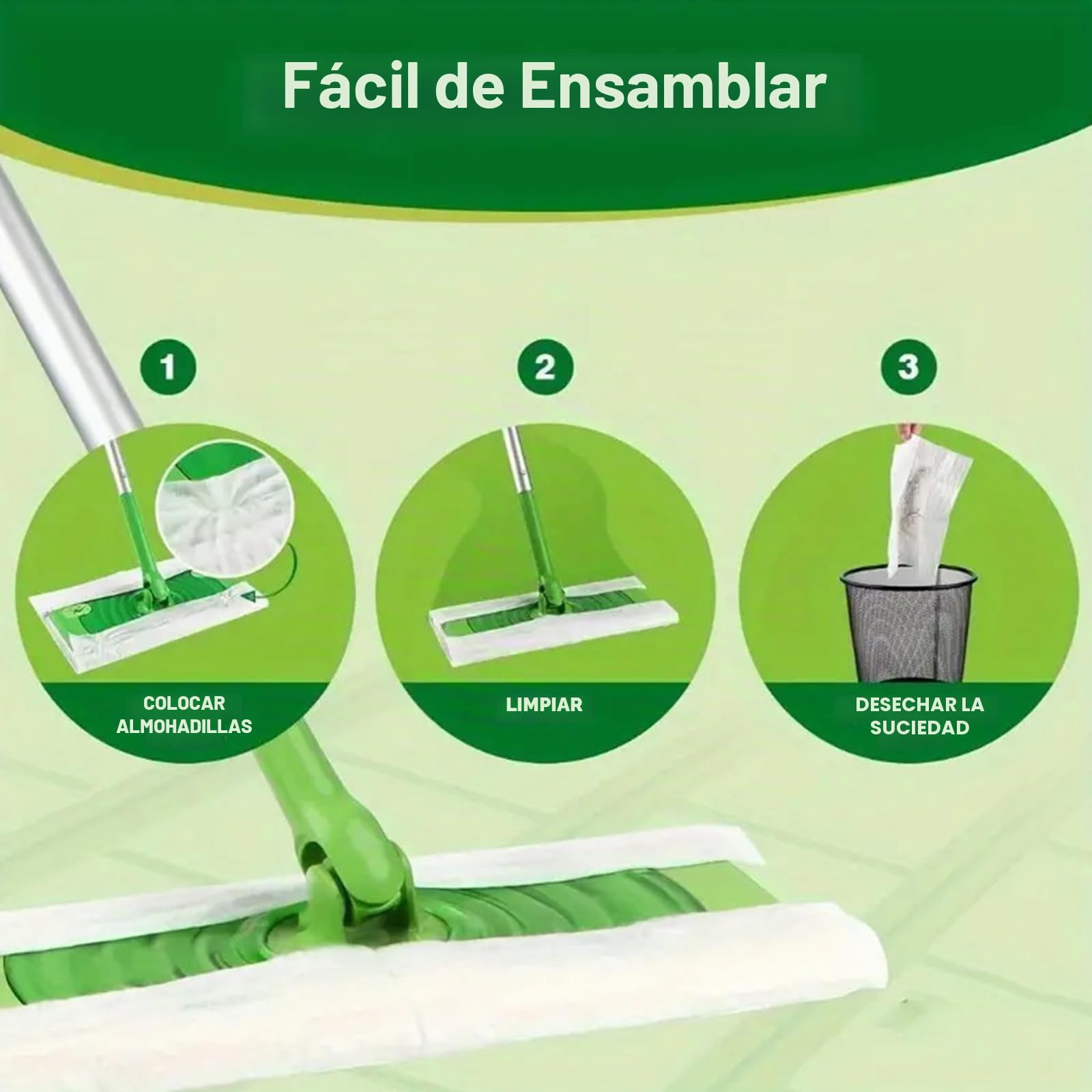 Paños Desechables para Fregona - Recambios Compatibles con Mopas y Bayetas - Toallitas de Limpieza Rápida