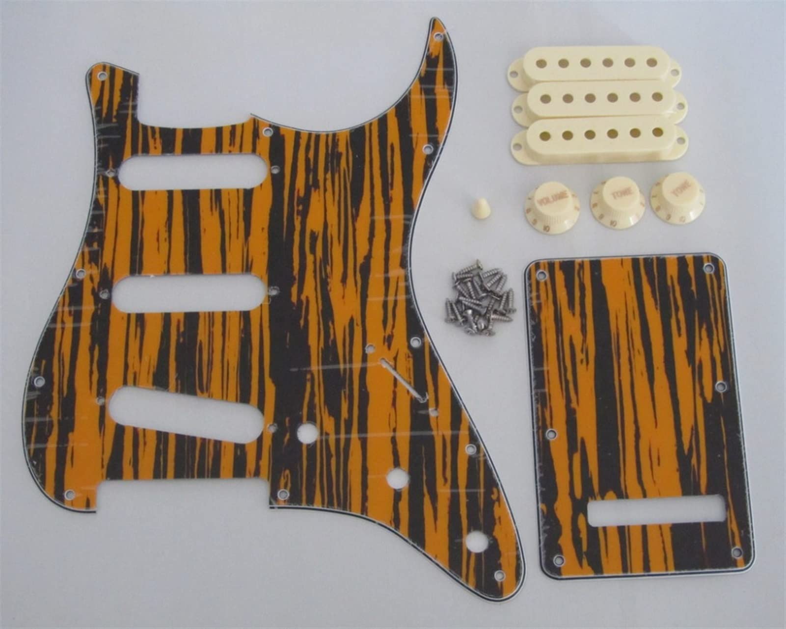 Amazon.co.jp: wnwn Pickguardブラック/イエロー籐製/高齢のホワイト