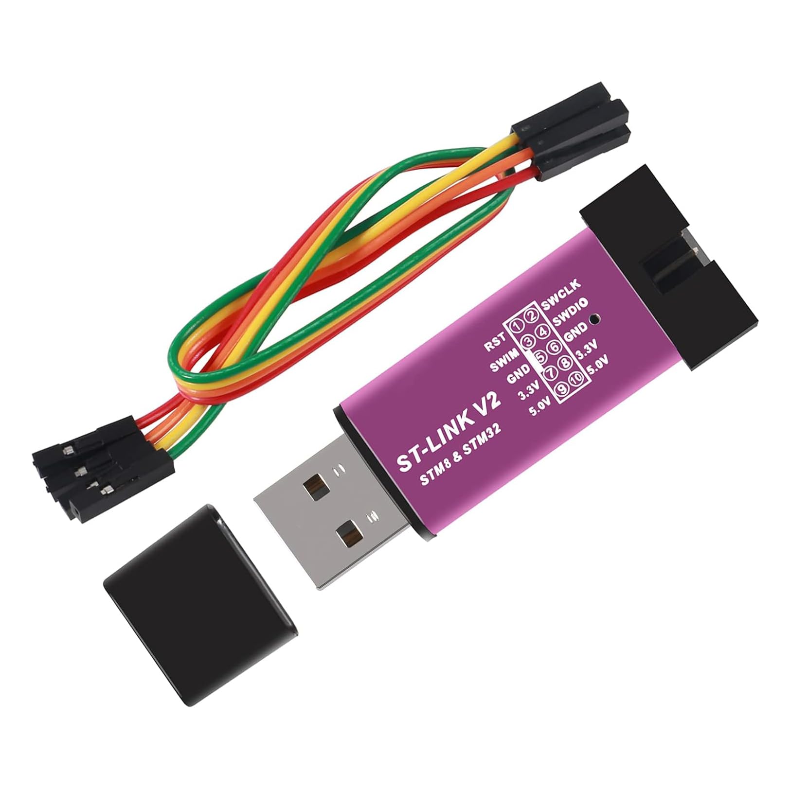 HiLetgo V2 Emulator Downloader Programmer STM32F103C8T6 STM8 STM32 with Cable (Random Color)-image-48