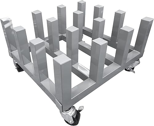 Signworld Estante de carrito de almacenamiento móvil para rodillos multimedia resistente, capacidad para 16 rollos