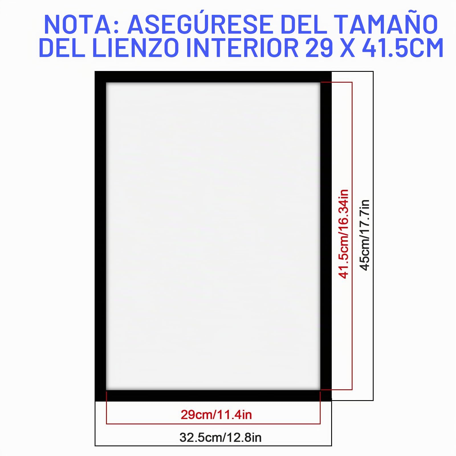 Pack de 4 marcos magnéticos A3, marco autoadhesivo con cierre magnético, porta hojas de bolsillo para marcos informativos, formato A3 32,5x41,5 cm con borde negro