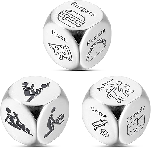 3 piezas de regalos de película de comida para novio, novia, parejas, marido, esposa, él, ella, divertidas ideas de regalo para citas, dados de