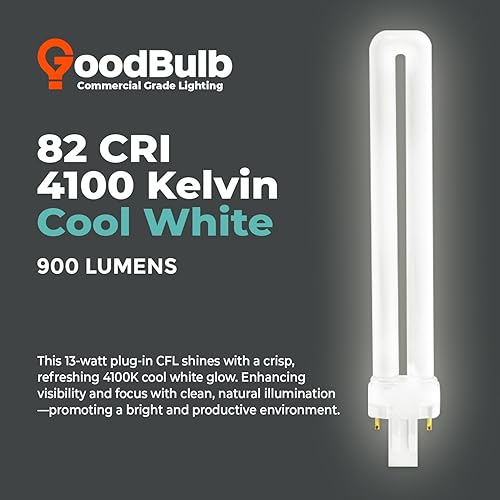 Miniatura 66 de GoodBulb - Focos CFL PL, paquete de 10 unidades 3500K