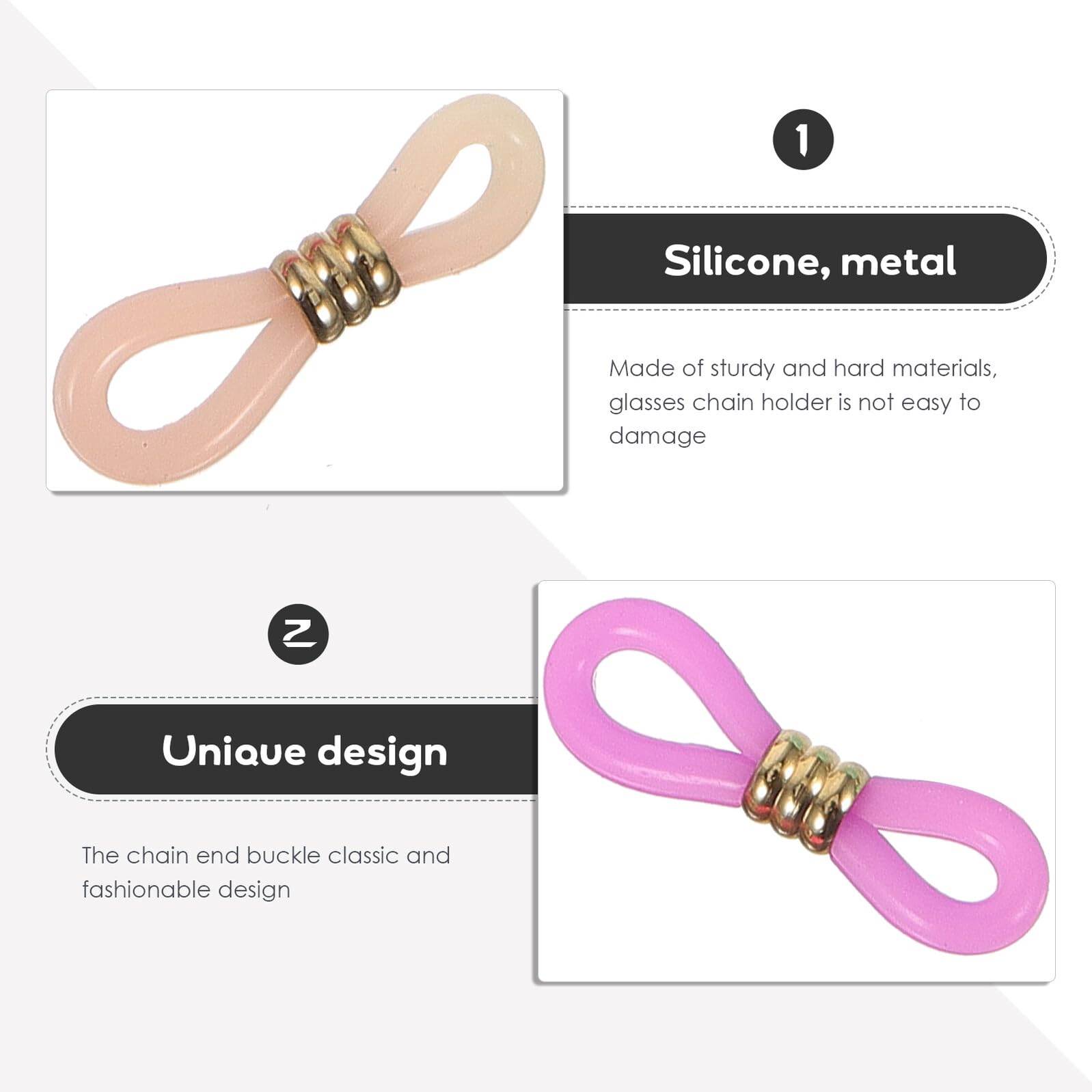 UPKOCH Lot De 60 Embout Antidérapant Pour Porte-chaîne De Lunettes Connecteurs En Silicone Multicolores Accessoires Réglables Pour Lunettes De Soleil Usage Quotidien Diamètre Standard