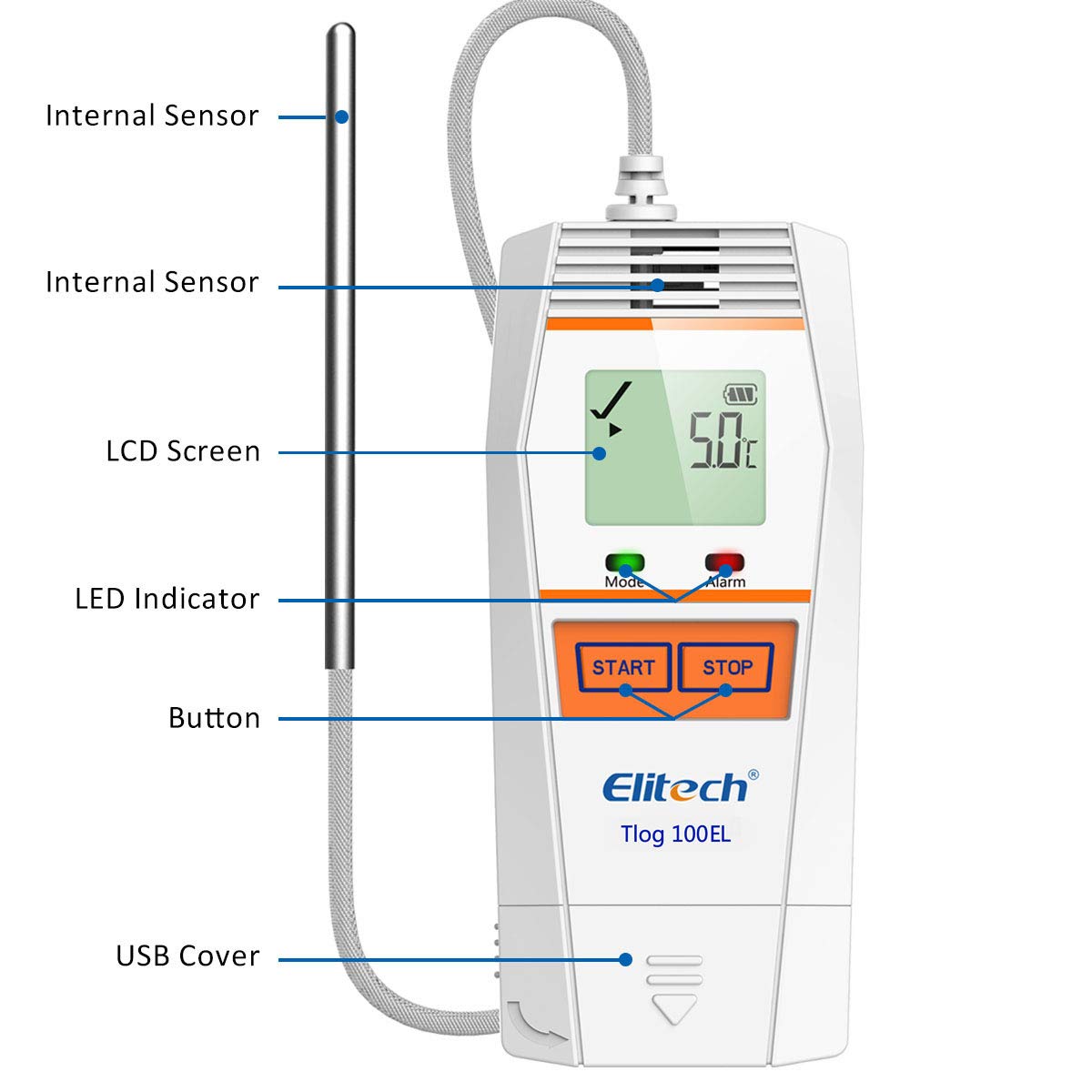 Holiday Deals 🛒 Elitech Tlog 100EL Temperature Data Logger Reusable Ultra Low -320.8℉~302℉ Temperature Recorder PDF Report USB Port 32000 Points 70% Off Everything Elitech Tlog 100EL Temperature Data Logger Reusable Ultra Low -320.8℉~302℉ Temperature Recorder PDF Report USB Port 32000 Points