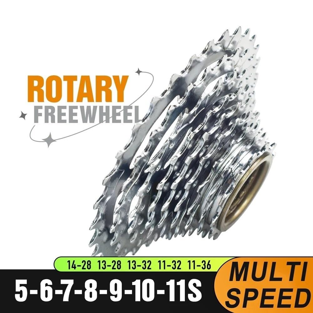 Compatible con piñón de Bicicleta Deportiva VG de 5/6/7/8/9/10/11 velocidades, Rueda Libre de Rosca de 11-36 Dientes, Compatible con Rotary. Cassette para Bicicleta Cassettes y piñones