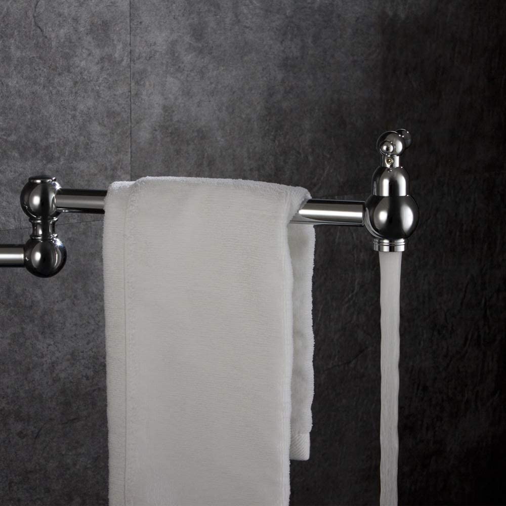 Grifos de Cocina Grifo (Agua) Grifo ； Grifo ； Grifo Grifo de Cocina Monomando Plegable Universal de Pared Grifo de Fregadero Cromado de un Solo Orificio y Doble manija Agua (Extensor)