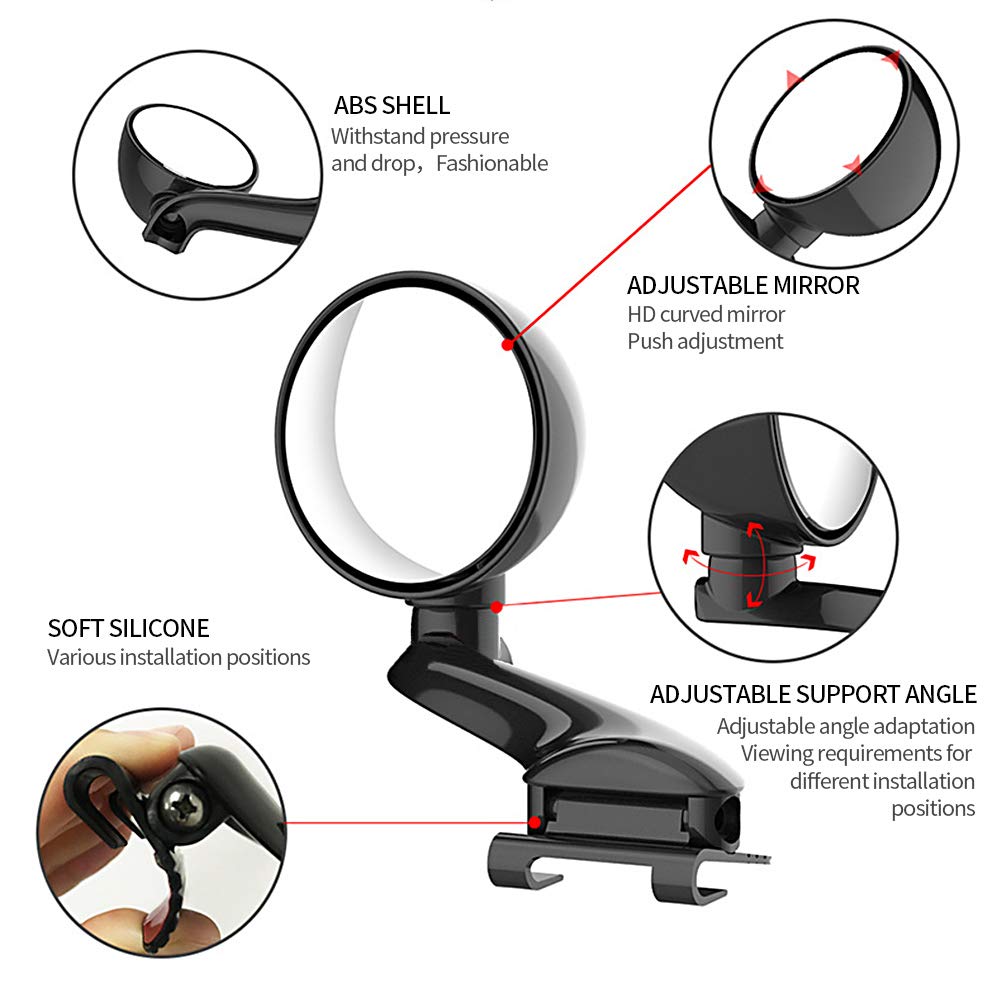 Specchietto Angolo Cieco Auto - Grandangolare HD Regolabile Universale Per Retrovisore Esterno (Lato Sinistro)