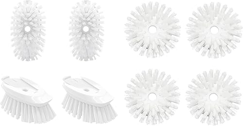 Recambio de cepillo para platos (blanco) y repuesto de cepillo de palma (blanco)