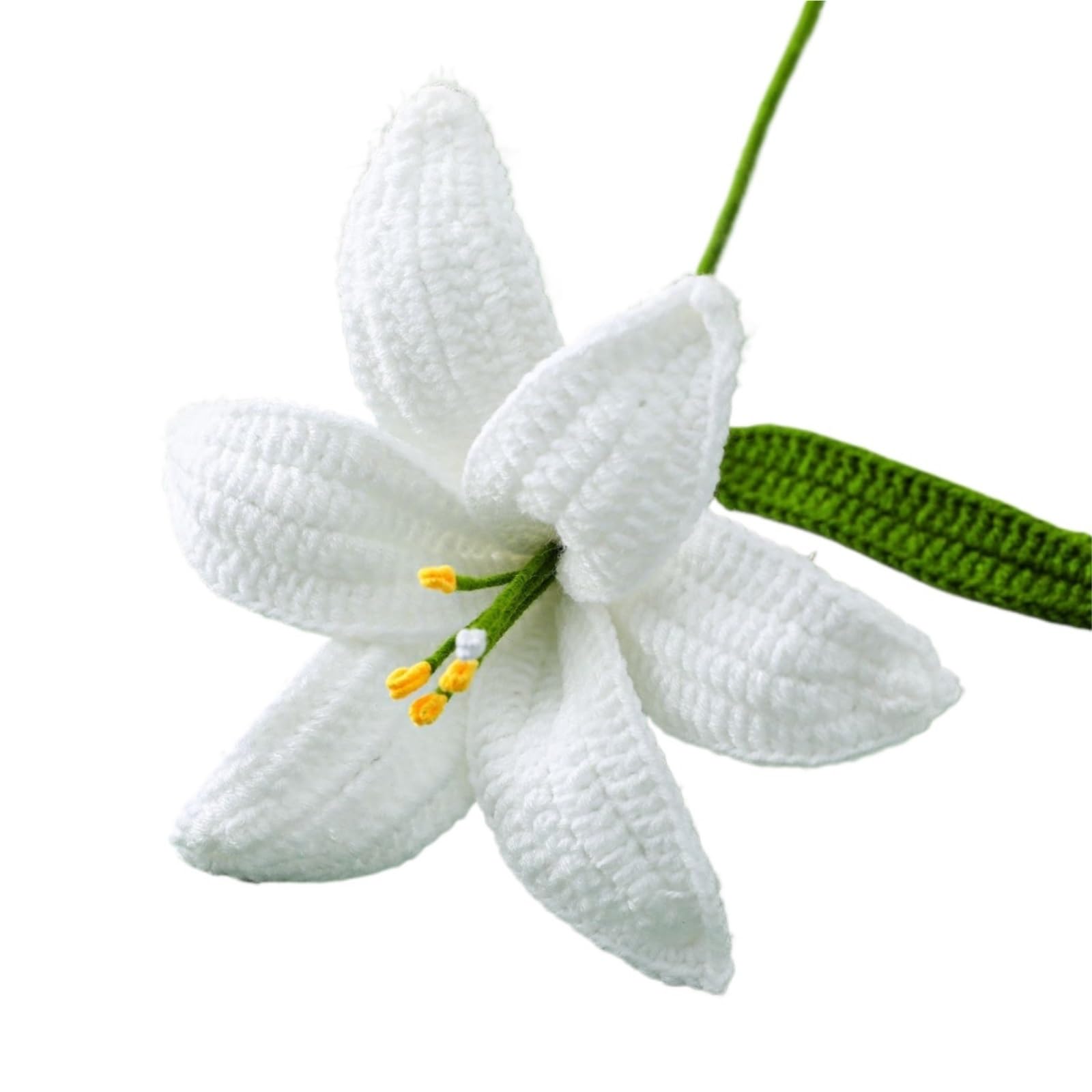 ASMJHQCLW Hand Woven Artificial Flowers, Hand-Knitted Crochet Lily Flower Bouquet Multicolor For Wedding Party Home Decor(Color1)