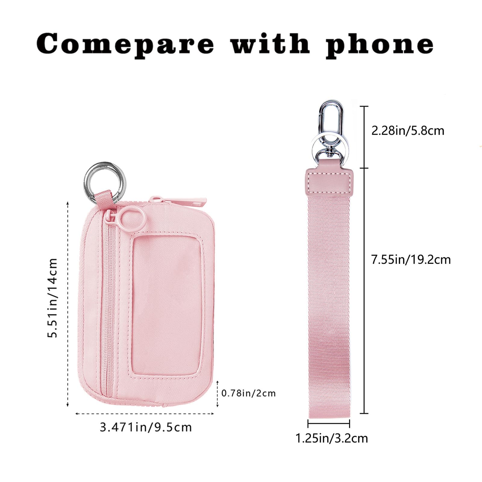 BreWel The Iris 'Wallet 2nd Gen,The Iris Pouch Wristlet, Zip Card Case mit ID-Fenster,Women 's Waterproof Nylon Keychain Wallet, The Iris' Card Wallets Keychain (B,Einheitsgröße)