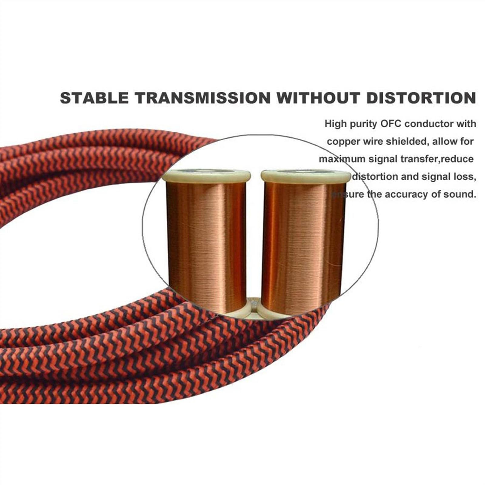 Kabel instrumentowy Premium 6.35 Przewód Przedłużający 1/4 Cala TS Jack Męski Na Żeński Kabel Do Gitary, Mikrofonu, Miksera(Red-straight,15meter)